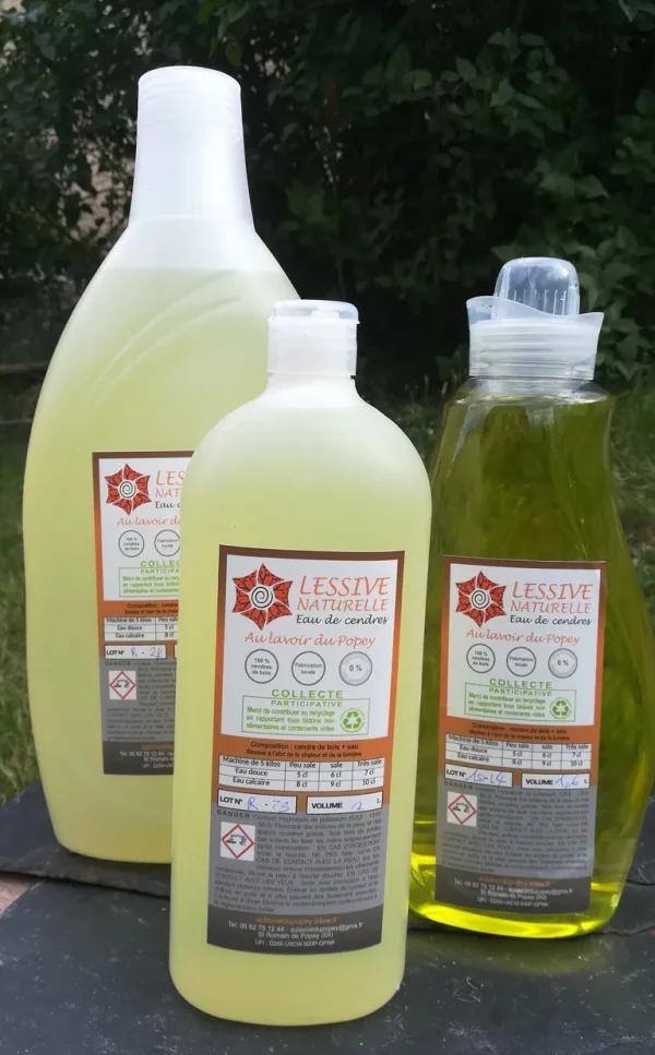 Lessive à l'eau de cendre - bidon de 2 litres